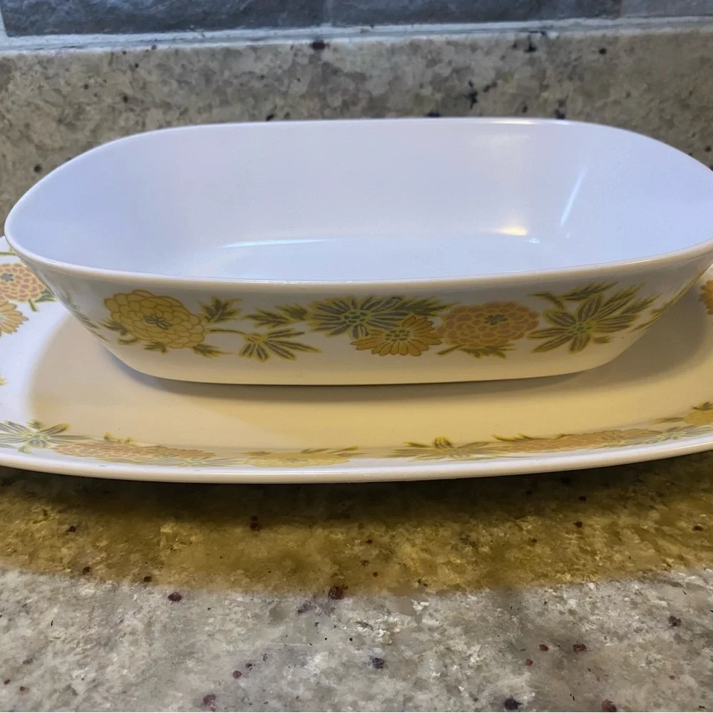 Vintage Noritake Sunny Side Serving Bowl With Platter